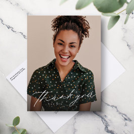 Cartão Postal Escrito elegante um obrigado de graduação de fotos