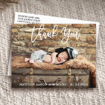 Cartão Postal Escrito em Pincel Moderno Obrigado Novo Cartão-Pos<br><div class="desc">Escrito Branco Moderno Novo Bebê Obrigado Cartão-Postal</div>