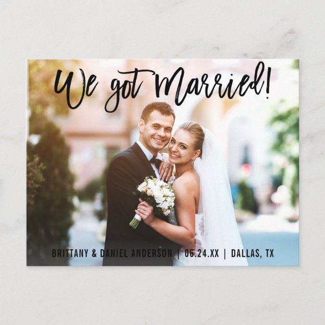 Cartão Postal Escrito Escoteiro Nos Casamos Foto De Casal (Frente)