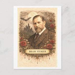 Cartão Postal Escritor de estilo retrô Bram Stoker
