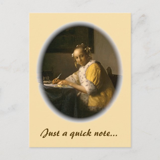 Cartão Postal Escritor de Letra Vermeer (Frente)