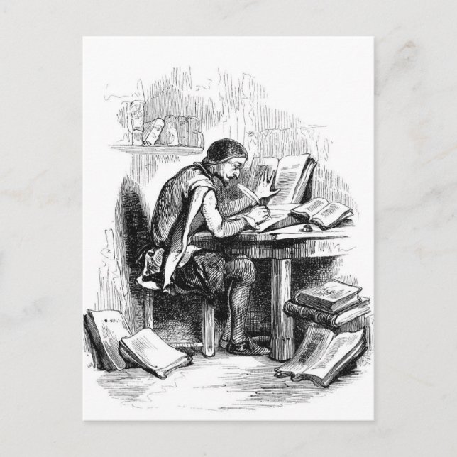 Cartão Postal Escritor de livros antigos autor (Frente)