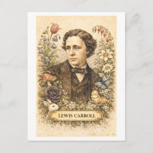 Cartão Postal Escritor Lewis Carroll ao Estilo Antigo