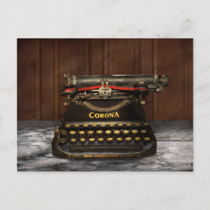 Cartão Postal Escritor - Máquina de Escrever - Minha Corona