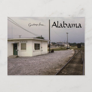 Cartão Postal Escritório da Ferrovia Alabama em Elba Alabama