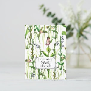 Cartão Postal Escritura Caminha Por Fé 2 Corinthians Prayer Card