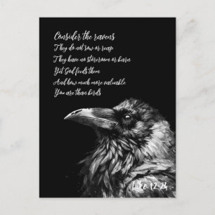 Cartão Postal Escritura de bíblia Luke 12:24