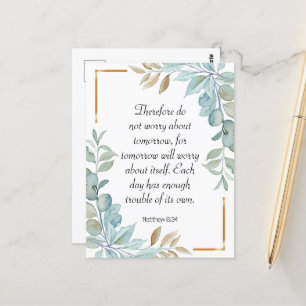 Cartão Postal Escritura de coroa verde bíblia