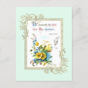 Cartão Postal Escritura E Flores