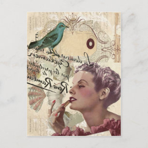 Cartão Postal escritura francesa glamour paris moonista