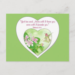 Cartão Postal Escritura Hebraica 19:5 Nunca te deixarei