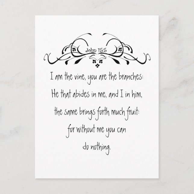 Cartão Postal Escritura, John 5:15 Eu sou a Vinha (Frente)