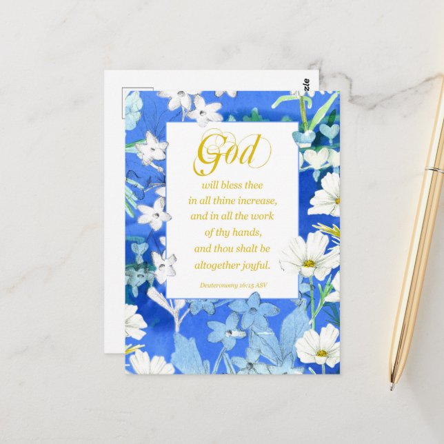 Cartão Postal Escritura religiosa de Bíblia de Deuteronomia de A (Frente/Verso In Situ)