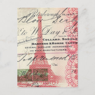 Cartão Postal Escrituras chic de Paris, chic french, torre olace