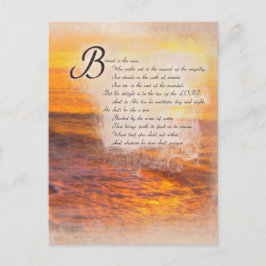 Cartão Postal Escrituras de Bíblia Sunset das Ondas do Oceano Sa