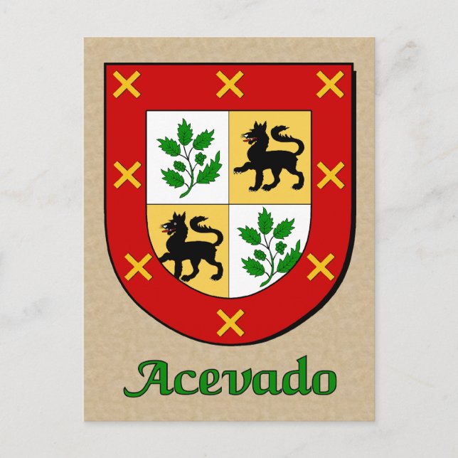 Cartão Postal Escudo da família Acevado (Frente)
