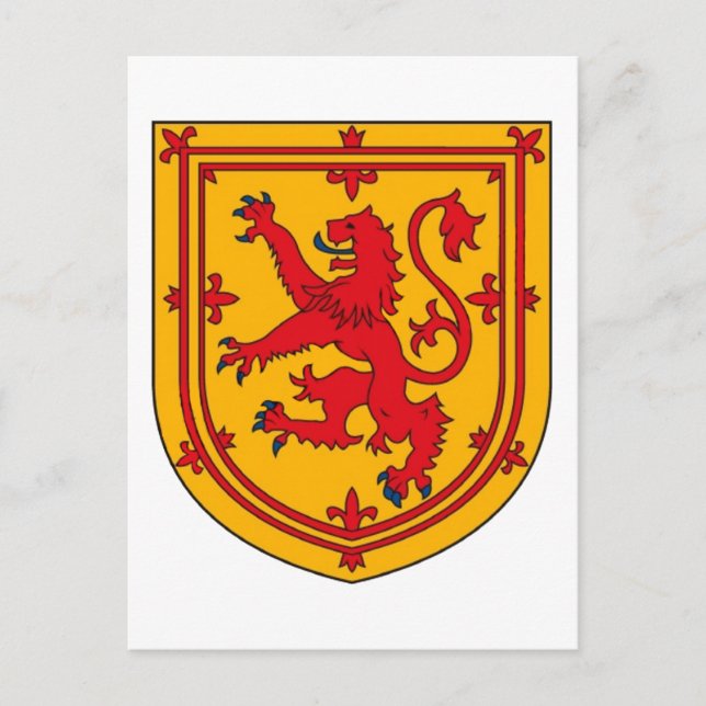 Cartão Postal Escudo do Leão Rampante da Escócia (Frente)