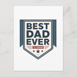 Cartão Postal Escudo Emblemático Melhor Pai do Mundo Design