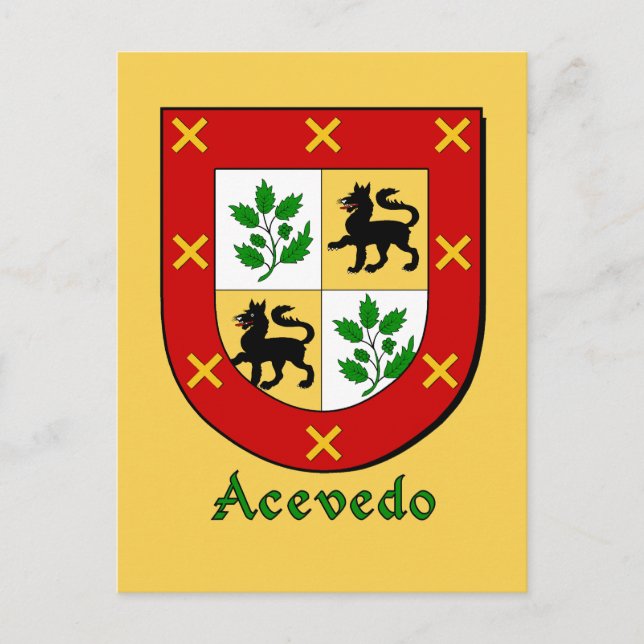 Cartão Postal Escudo Herádico da Família Acevedo (Frente)
