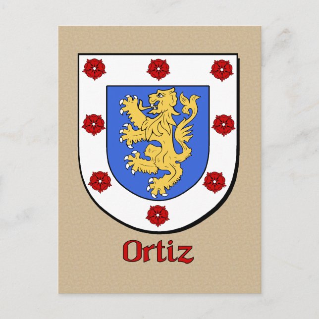 Cartão Postal Escudo Herádico da Família Ortiz (Frente)