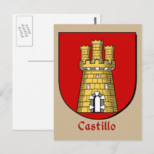 Cartão Postal Escudo Heráldico Ancestral Castillo