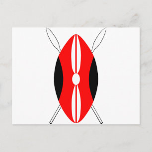 Cartão Postal Escudo Maasai Queniano