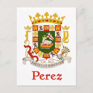 Cartão Postal Escudo Perez de Porto Rico