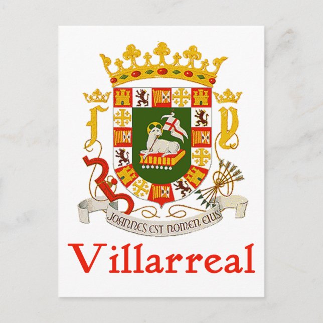 Cartão Postal Escudo Villarreal de Porto Rico (Frente)