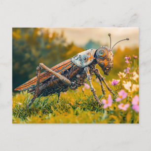 Cartão Postal Escultura de Jardim de Gafanhoto de Metal