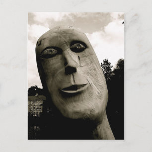 Cartão Postal Escultura de madeira [mono]