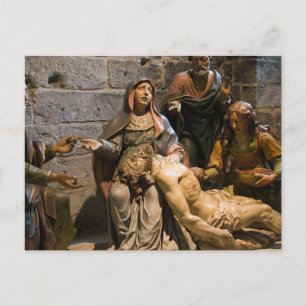 Cartão Postal Escultura Mary segurando Jesus Notre Dame De Paris