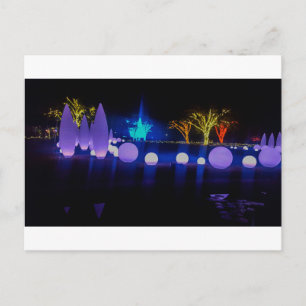Cartão Postal Esculturas de Luz Colorida Noite em Família Memóri