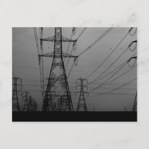 Cartão Postal Escuridão - Linhas de energia B&W