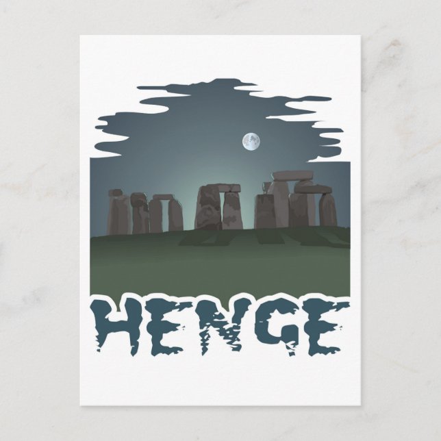 Cartão Postal Escuro pela misteriosa lua: Stonehenge (Frente)