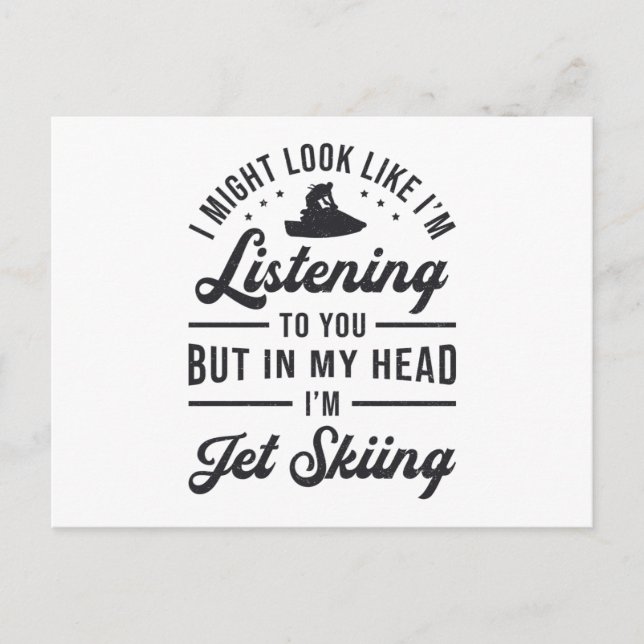 Cartão Postal Escutando Jet Ski Jet Esportes Hídricos (Frente)