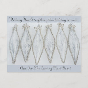 Cartão Postal Esfera de Natal de vidro prateado em vinda