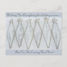 Cartão Postal Esfera de Natal de vidro prateado em vinda