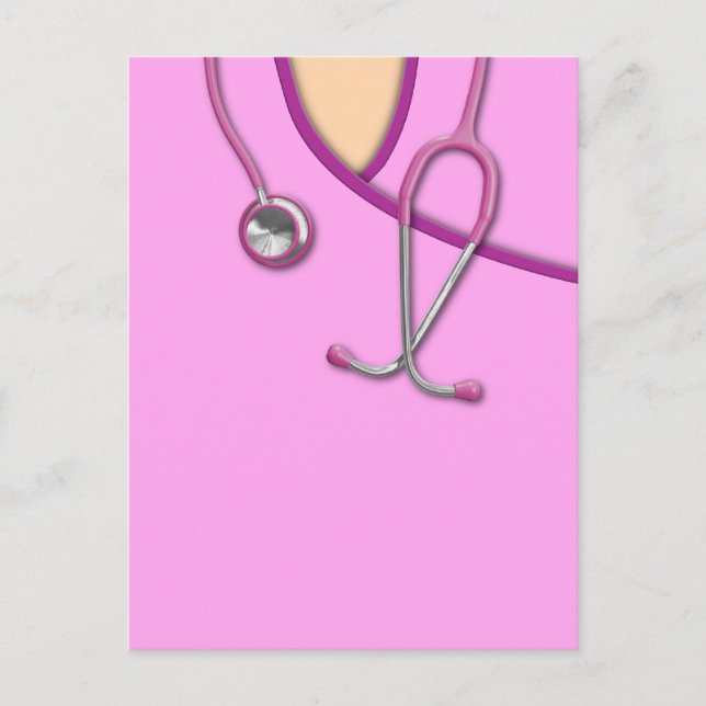 Cartão Postal Esfregões Médicos Rosa (Frente)