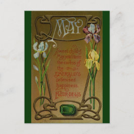 Cartão Postal Esmeralda e íris do aniversário de maio
