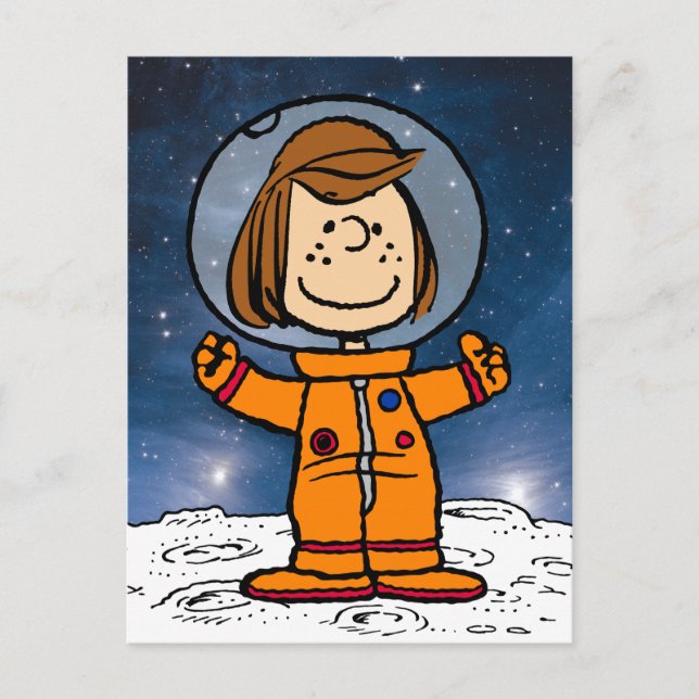 Cartão Postal ESPACO | Peppermint Patty Astronauta (Frente)