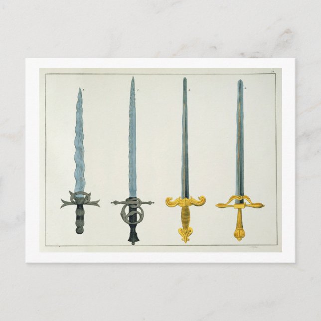 Cartão Postal Espadas, placa 'de uma história do desenvolvimento (Frente)