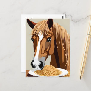 Cartão Postal espaguete comedor de cavalos