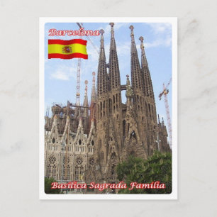 Cartão Postal Espanha - Barcelona - Basilica Sagrada Familia -