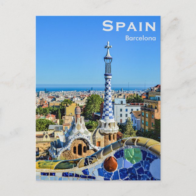 Cartão Postal Espanha Barcelona Viagem Antiga Turismo Adicionar (Frente)