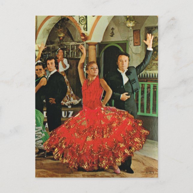 Cartão Postal Espanha, Dançarinos Flamenco (Frente)