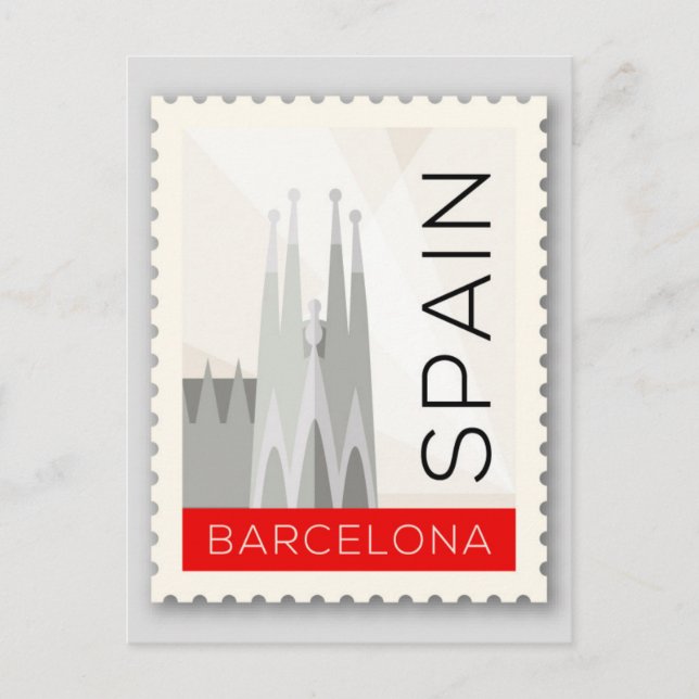Cartão Postal Espanha de Barcelona (Frente)