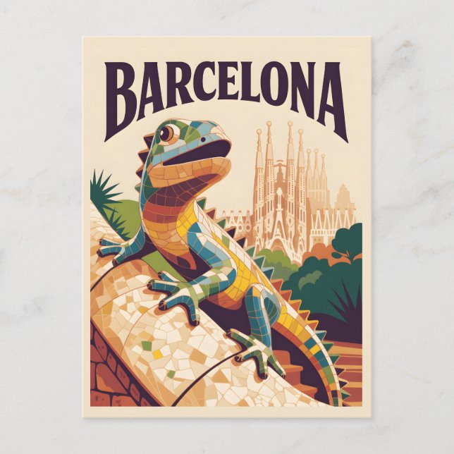 Cartão Postal Espanha de Barcelona (Frente)
