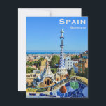 Cartão Postal Espanha de Barcelona Viagens vintage de turismo<br><div class="desc">É uma bela fotografia fotográfica artística do parlamento Espanha. É a melhor advertência para viagem a Espanha. Isto é Espanha,  cartões postais da Europa viagens vintage,  cartão de posto artístico vintage espantoso.</div>