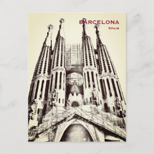 Cartão Postal Espanha de Barcelona Viagens vintage de turismo