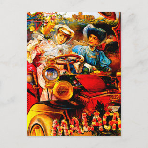 Cartão Postal Espanha de Málaga ~ Anúncio de Automóvel Vintage